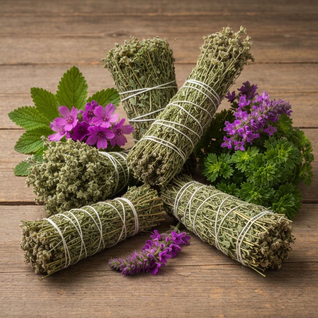 Traditional alpine herbs collection